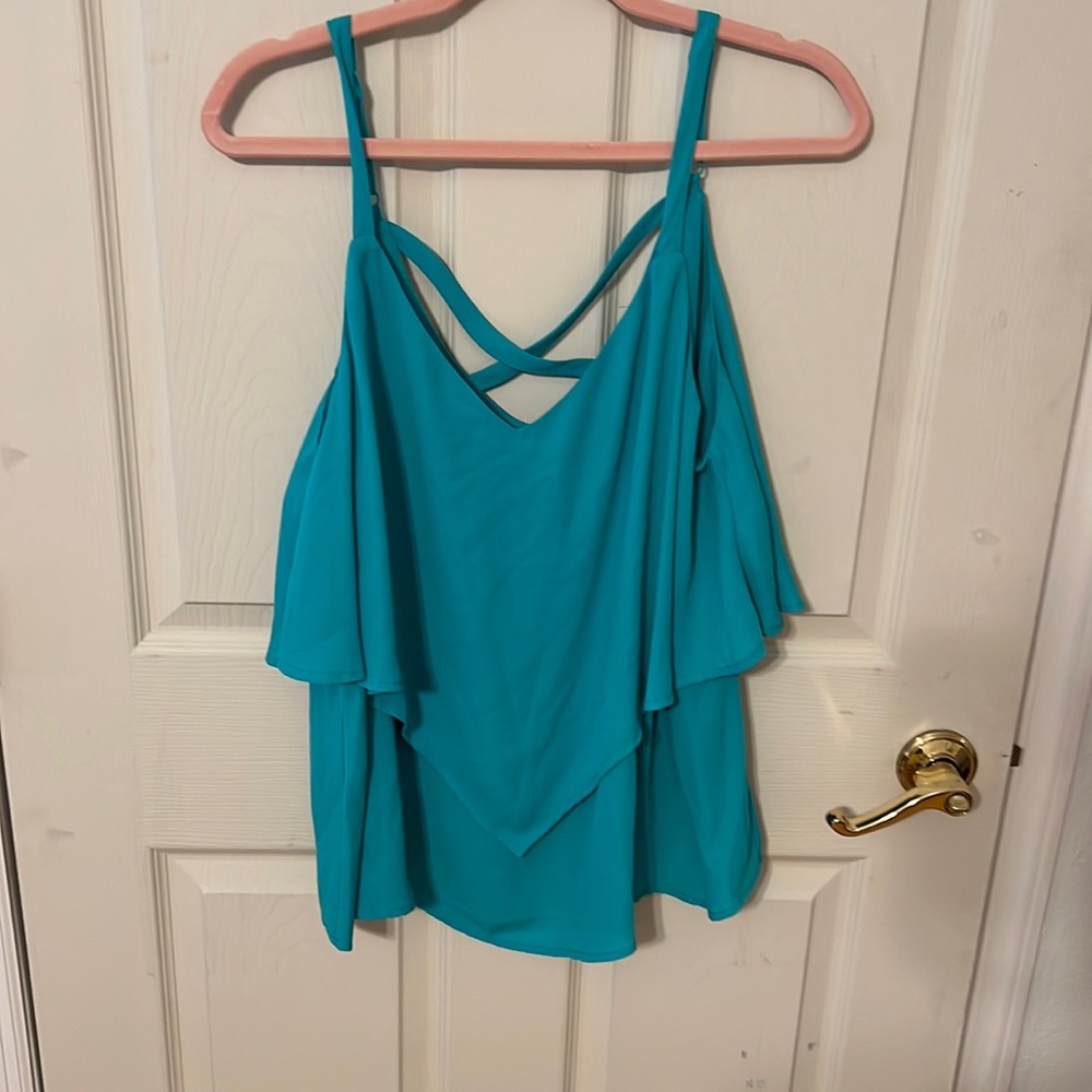 Layer camisole, Teal, Torrid, Size 2. Never Used. Smoke free pet free
